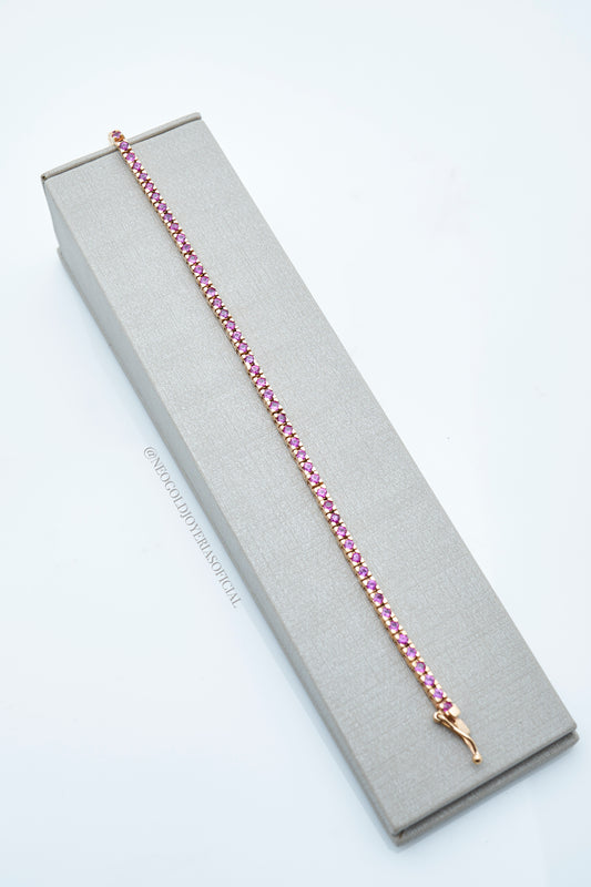 PULSERA TENNIS OR 18K, RUBIES NATURALES REF 003177