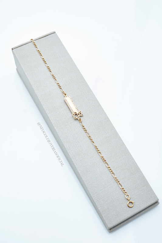 PULSERA BEBE OA 18K PLACA PARA MARCAR REF 008352
