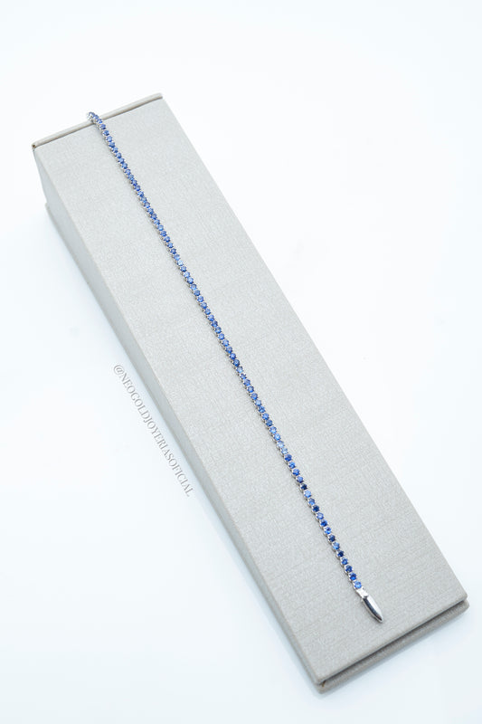 PULSERA TENNIS OB 18K, ZAFIROS AZULES NATURALES REF 009195