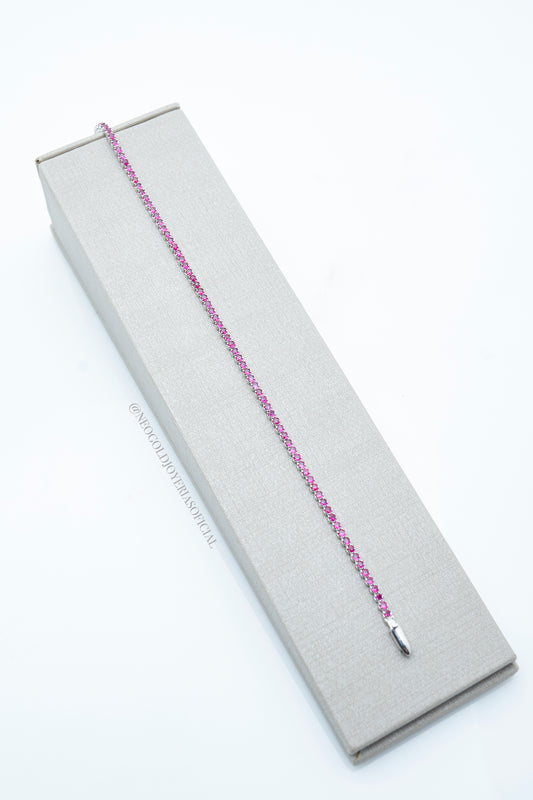 PULSERA TENNIS OB 18K, RUBIES NATURALES REF 009196
