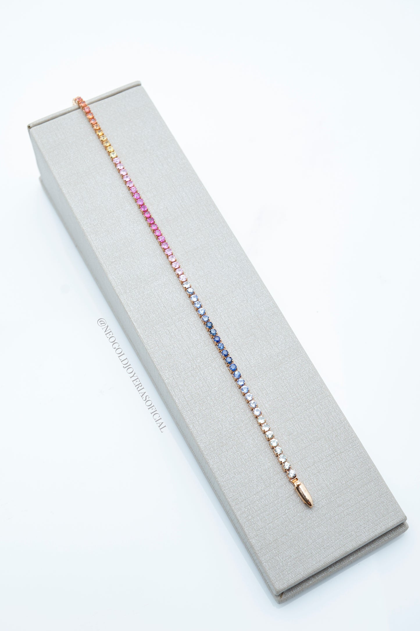 PULSERA TENNIS OR 18K / ZAFIROS DE COLORES NATURALES REF 010912