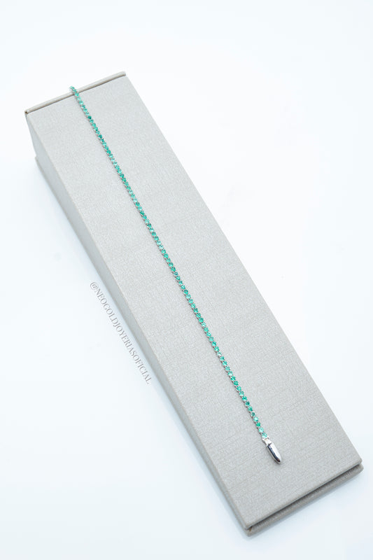 PULSERA TENNIS OB 18K, ESMERALDAS NATURALES REF 010913