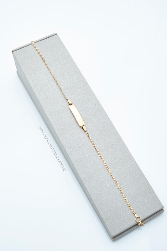 PULSERA VISMAR OA 18K, CON PLACA PARA MARCAR REF 011208