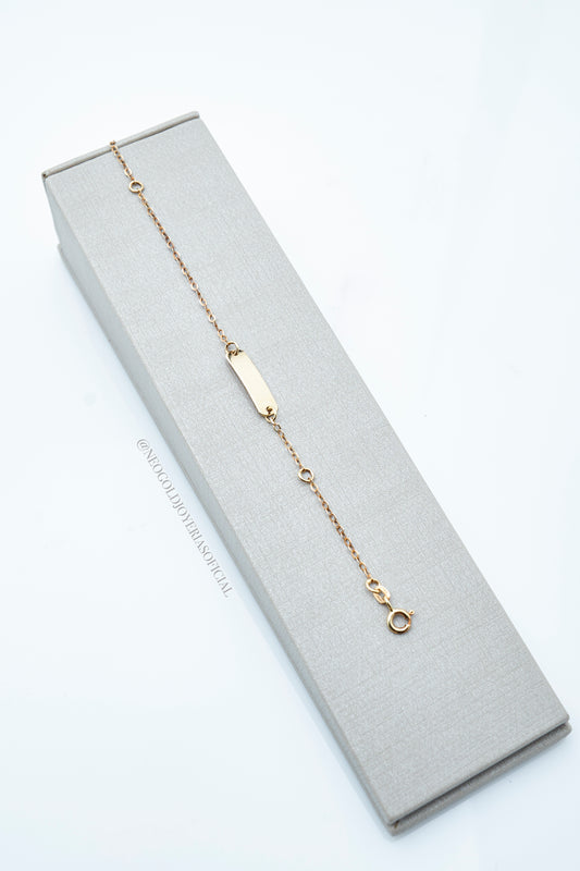 PULSERA OA BEBE CON PLACA PARA MARCAR REF 011208
