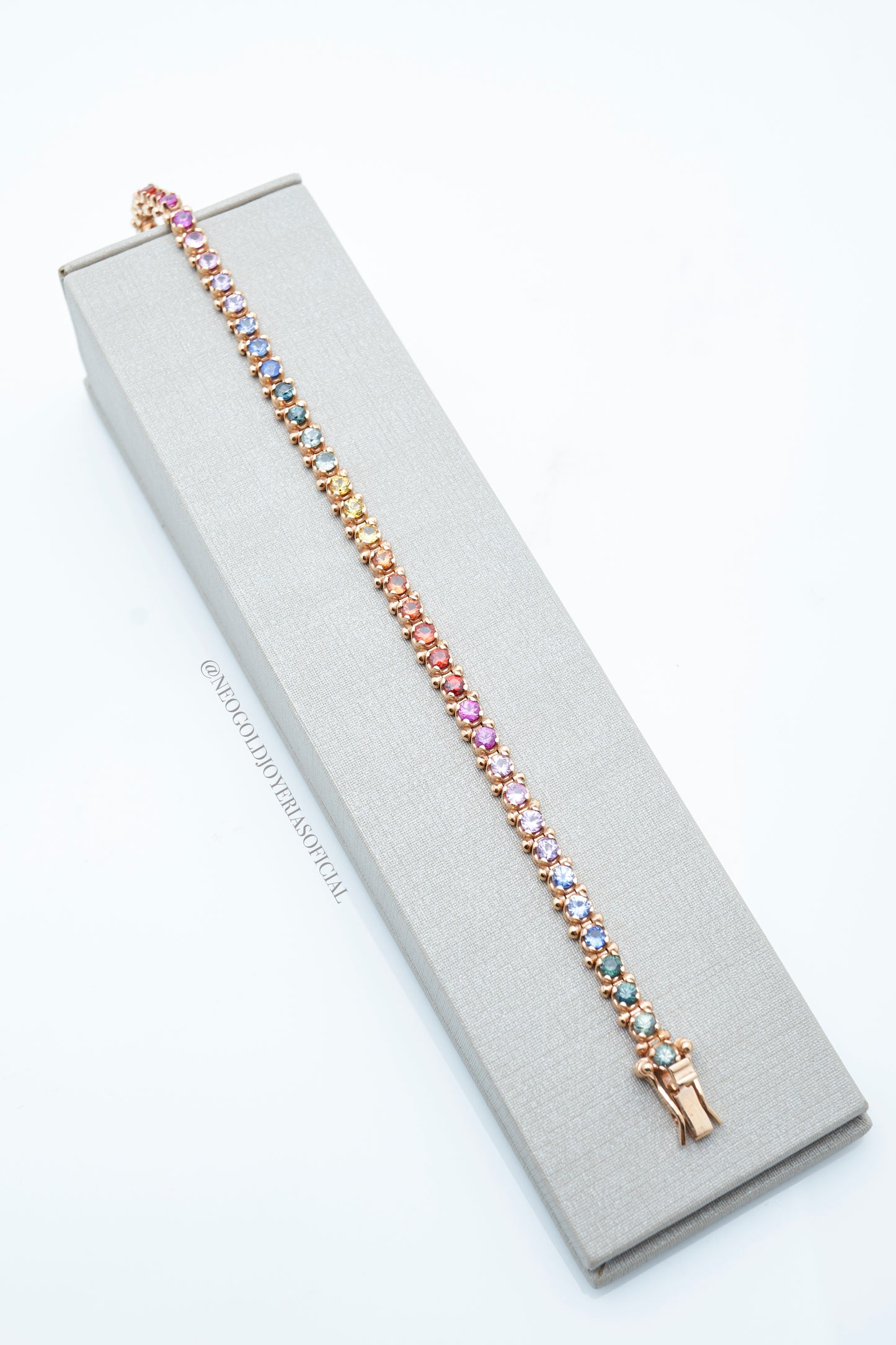 PULSERAS TENNIS OR 18K ZAFIROS DE COLORES NATURALES REF 012195