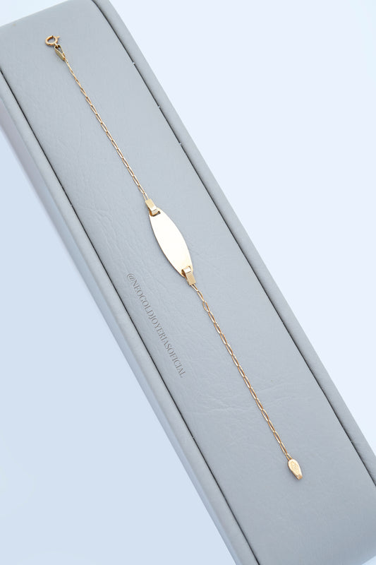 PULSERA OA 18K BEBE CON PLACA PARA MARCAR REF 013490