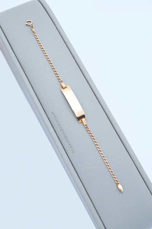 PULSERA OA 18K BEBE PLACA PARA MARCAR REF 013495