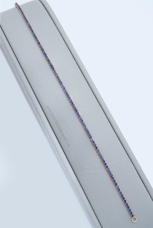 PULSERA TENNIS OR 18K CON ZAFIROS AZULES NATURALES REF 013498