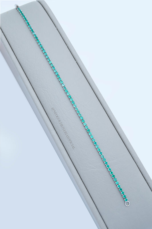 PULSERA TENNIS OB 18K CON ESMERALDAS NATURALES REF 013499