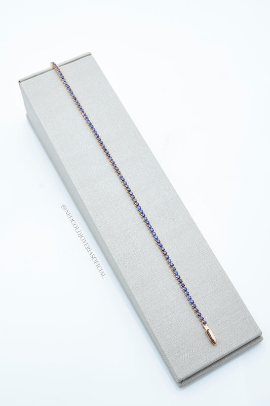 PULSERA TENNIS OR 18K / ZAFIROS AZULES NATURALES REF 013514
