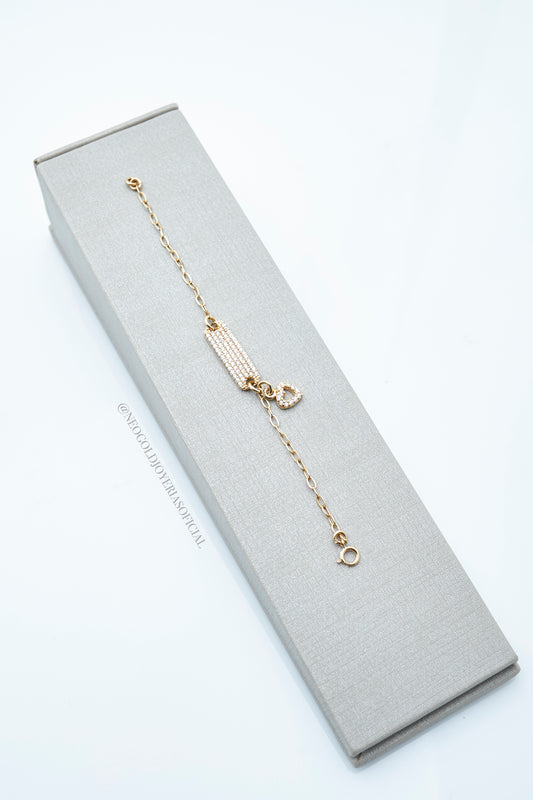 PULSERA BEBE OA 18K, PLACA ENGASTADA REF 014287