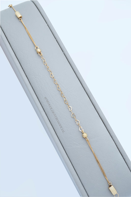 PULSERA OA 18K, 6 CORAZONES REF 014714